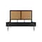 Armen Living Saratoga Queen Platform Frame Bed in Black Acacia with Rattan Headboard LCSRBDBLQN - alternate 1